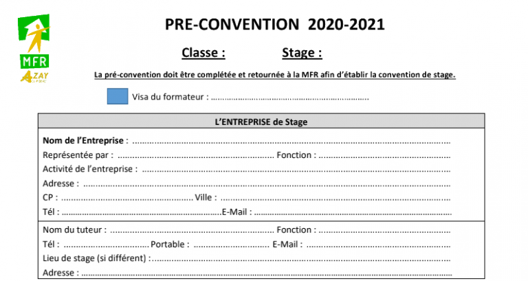 Pré -convention - MFR-CFA Azay le Rideau